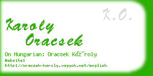 karoly oracsek business card